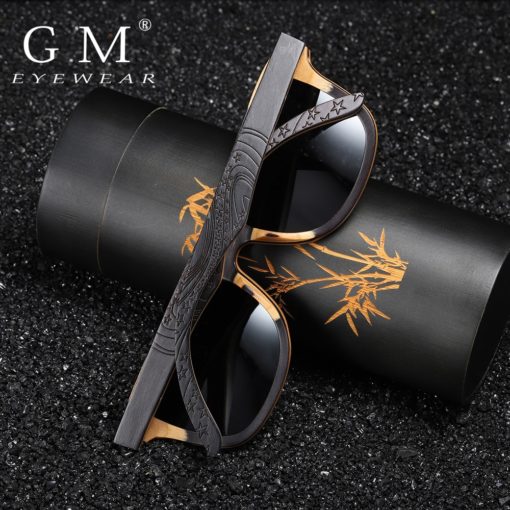 GM Luxury Skateboard Wood Sunglasses Vintage Black Frame Wooden Sunglasses Women Polarized Men’s Bamboo Wood Sunglasses S5832